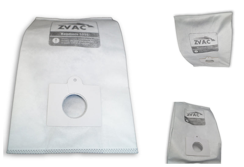 ZVac Kenmore C/Q Replacement Vacuum Cleaner Cloth Bags Compatible with Kenmore Canister Style C, Q, 5055, 50558, & Panasonic C-5, MC-V295H