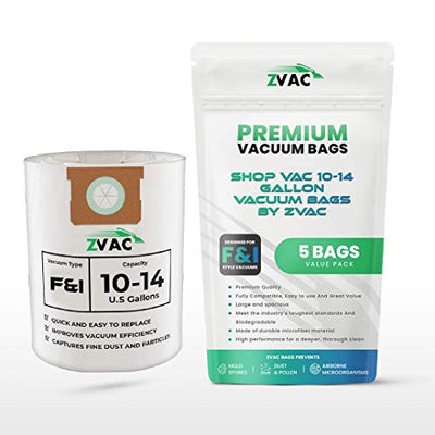 ZVac Replacement Shop-Vac Vaccuum Bags Compatible with Shop-Vac Part # 90662 and 90672 Fits F 9066200 and I 9067200-5 Pack in A Bag