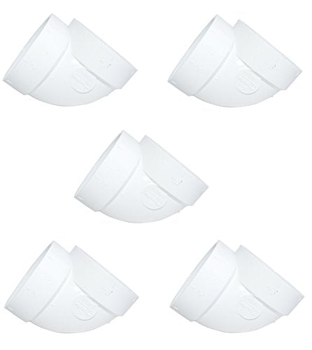 ZVac Central Vacuum Pipe Fittings Short 5pk Short 90 Degree for Replacement Compatible For Most Central Vacuum Systems