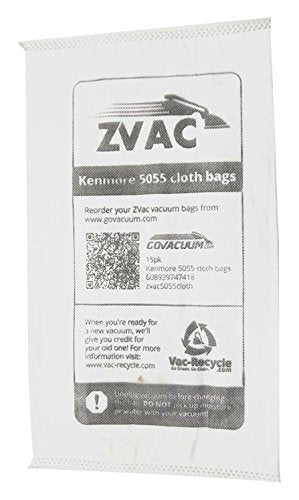 ZVac Kenmore C/Q Replacement Vacuum Cleaner Cloth Bags Compatible with Kenmore Canister Style C, Q, 5055, 50558, & Panasonic C-5, MC-V295H