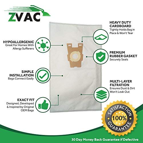 ZVac Kirby Style F Vacuum Cleaner Replacement Cloth Bags - Compatible with Kirby Ultimate G Diamond Edition, Ultimate G Series, Gsix, Sentria (Year 2009+) - Restores Part