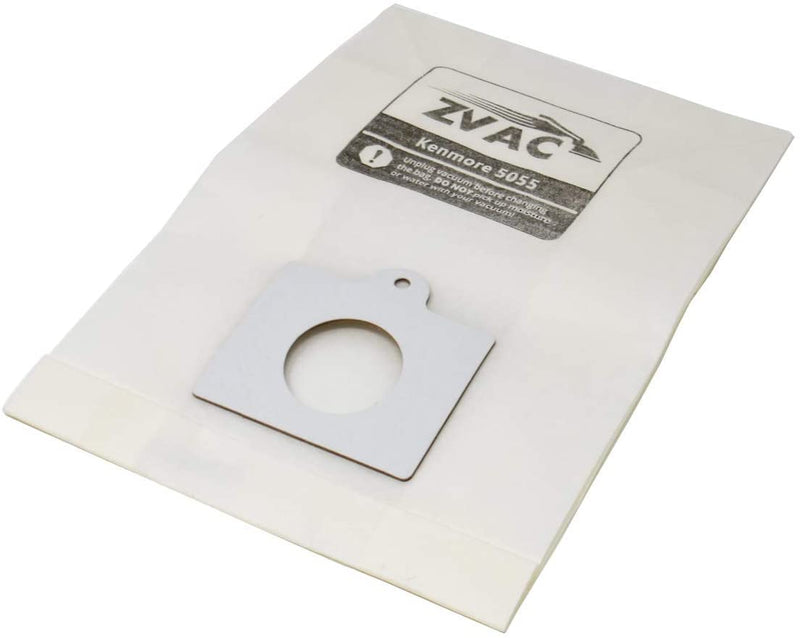 ZVac Kenmore Type C/Q Canister Vacuum Replacement Paper Bags for Style C, Q, 5055, 50558, & Panasonic C-5