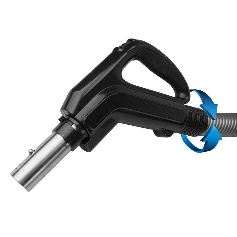 ZVac Universal Central Vacuum Hose - 30FT Pigtail High Voltage Electric Hose with On/Off Button - Crush Proof Tube - Ergonomic Swivel Handle - Compatible with Beam, Nutone, Electrolux, Hayden & More