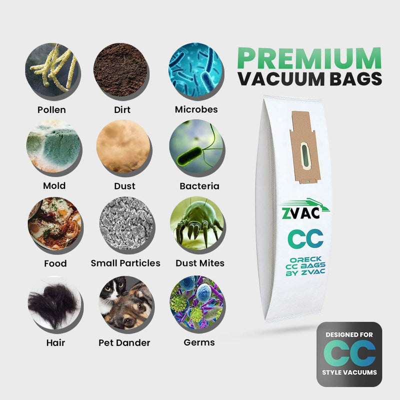 ZVac Replacement Oreck Cc & XL Vacuum Bag Compatible with Oreck Part 