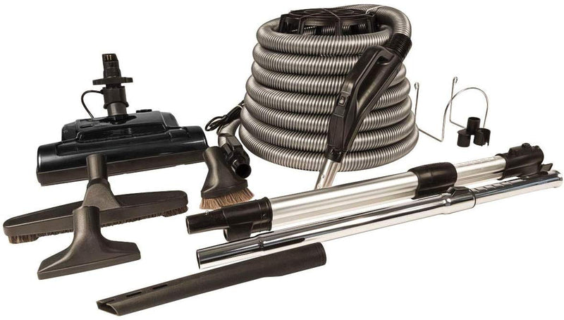 ZVac Universal Central Vacuum Accessories Kit for Central Vacuum Systems with Electric Powerhead Nozzle ZPH-33 & 30 ft Hose Compatible with Miele, Nutone, Electrolux, Hayden, Centec, Kenmore & Airvac