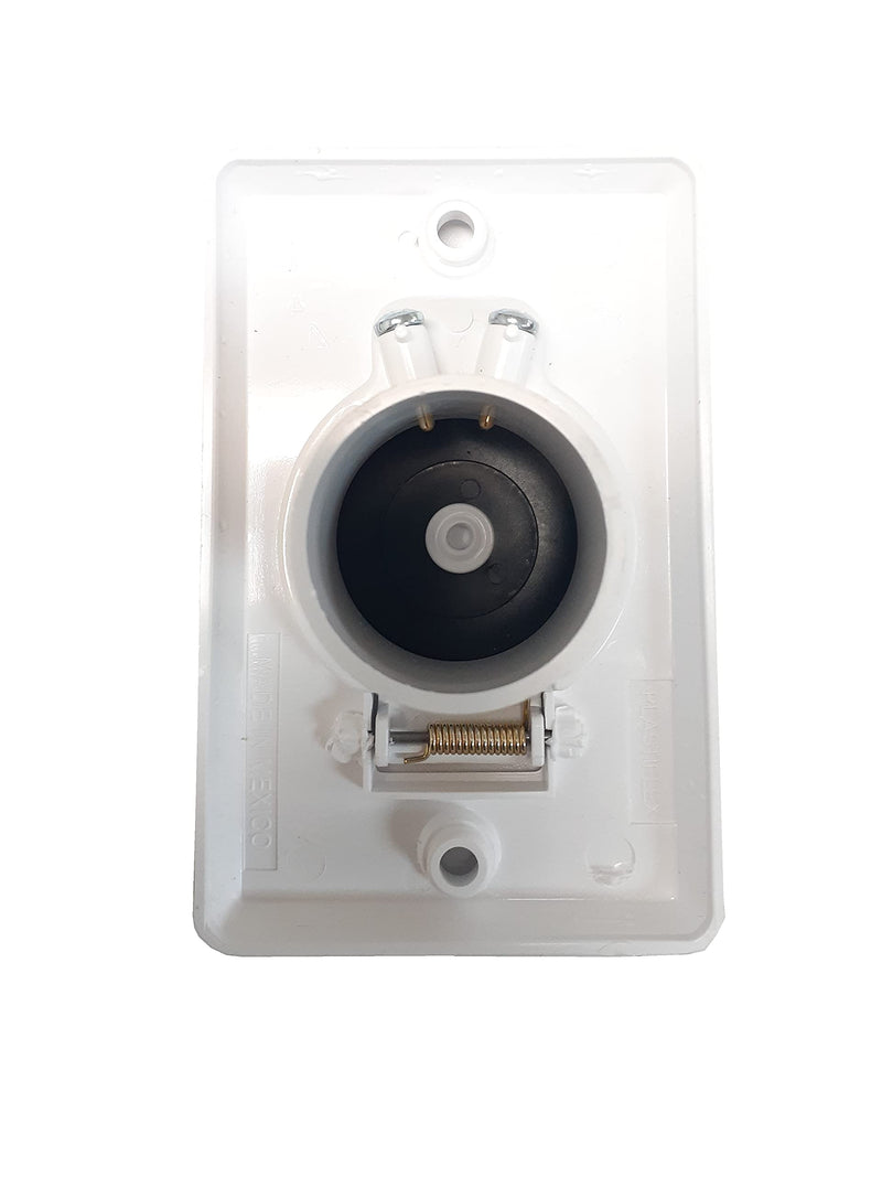 ZVac Replacement Central Vacuum Inlet Valve Plate (2pk) - Round Door - Compatible with Beam Central Vacuum Systems - White (2)
