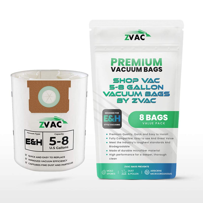 ZVac Replacement Shop-Vac Vaccuum Bags Compatible with Shop-Vac Part 