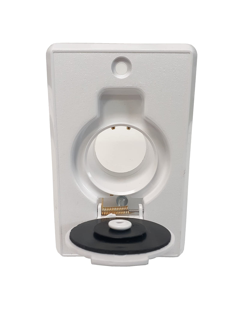 ZVac Replacement Central Vacuum Inlet Valve Plate (2pk) - Round Door - Compatible with Beam Central Vacuum Systems - White (2)