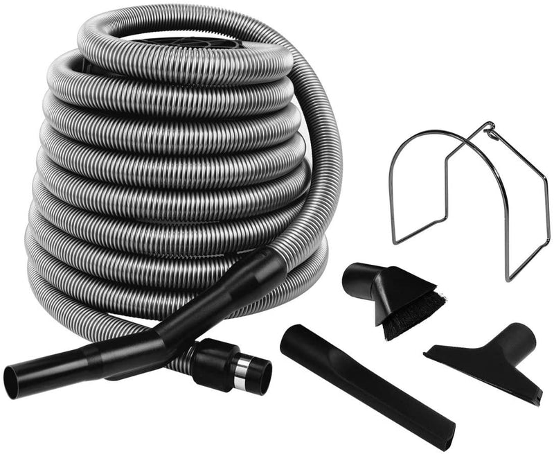 ZVac Universal Central Vacuum Accessory Kit for Central Vacuum Systems with 30ft Standard Crush-Proof Hose for Garage Units & Work Stations