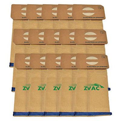 ZVac 15Pk Vacuum Bags for Electrolux Style U. Parts# 138, 138FP. Fits: All Upright Models Electrolux Discovery I, Discovery II, ProLux, Genesis : ZVac