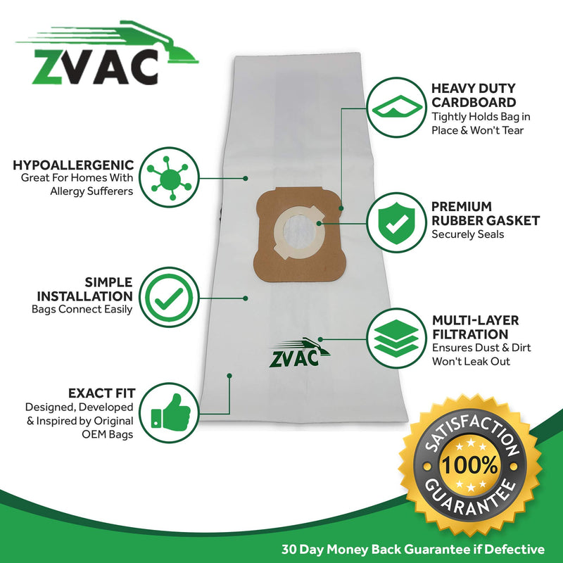 ZVac Kirby G Replacement Vacuum Cleaner Paper Bags - Compatible with Kirby Generations G3, G4, G5, G6, Ultimate G, Sentria-Before 2009 - Restores Part 