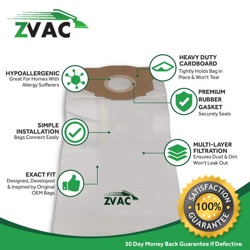 Eureka Type RR Vacuum Bags (15 Pack); Similar To Part 67529; Fits All Bagged Smart Vac Uprights; by ZVac