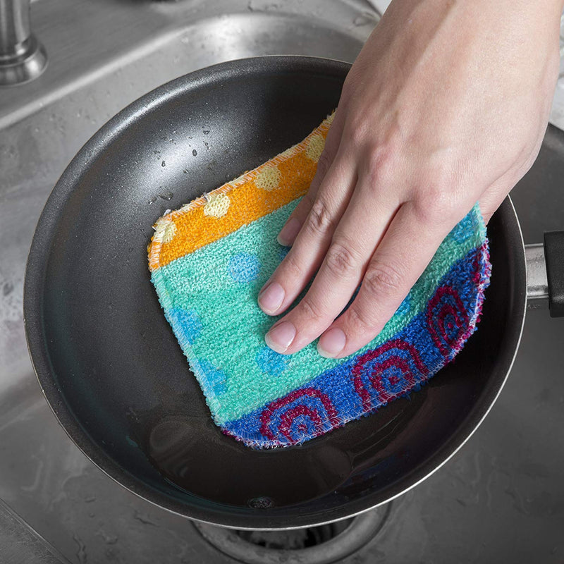 Reusable Dish Scrubber Sponge Set - Non-Scratch Scouring Pads & Scrubbing Clo...