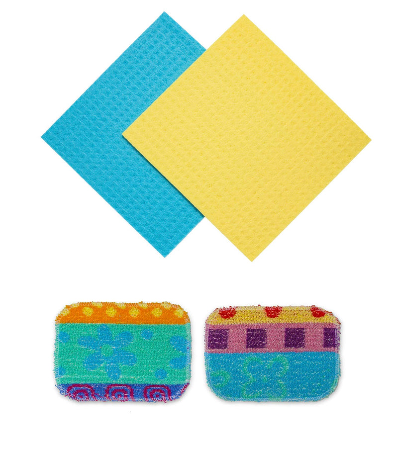 PaperlessKitchen Cleaning Cloths and Scrubs Combo Pack | Two Premium Dish Was...