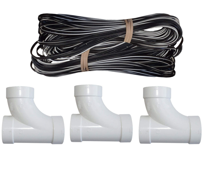 ZVac Central Vacuum Pipe & Inlet Installation Kit with 100 Feet of Pipes & Wires Pre-Packaged with Wall Plates, Elbows, Brackets, Couplers & Sweep Ts Compatible with Most Central Vacuum