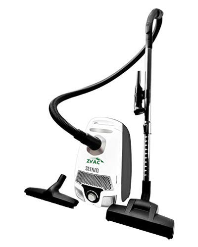 ZVac Canister Vacuum Cleaner Silenzio - HEPA Filtration 3 L Tank Capacity - 1400 W Powerful Quiet Motor with 6.5 FT Hose & Telescopic Wand - 10" Turbo Air Nozzle - Bagged Vacuum Cleaner