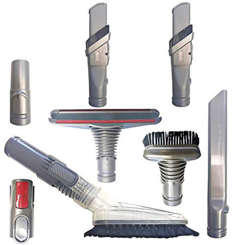 ZVac Dyson Vacuum Attachments Tool Kit Replacements Crevice Tool, Floor & Hair Brush & More for Dyson V8 Absolute,V8 Animal, V10 Absolute,V7 Motorhead,V6, DC58,DC59 Absolute Cordless Stick Vacuum