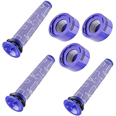 ZVac Dyson Vacuum Filter Replacement Set with 3 Pre Filters and 3 HEPA Filters Compatible with Dyson V7, V8 Animal & Absolute Cordless Vacuum, Part# 965661-01 and 967478-01