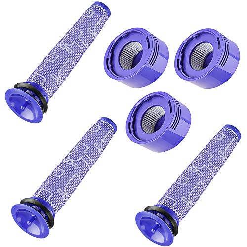 ZVac Dyson Vacuum Filter Replacement Set with 3 Pre Filters and 3 HEPA Filters Compatible with Dyson V7, V8 Animal & Absolute Cordless Vacuum, Part